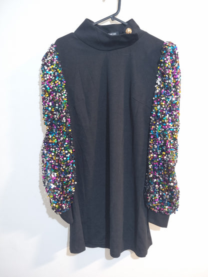CHICME WOMENS SEQUIN BLOUSE